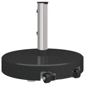 Base per Ombrello con Ruote con Maniglia Nero Granito 29 kg Rotonda