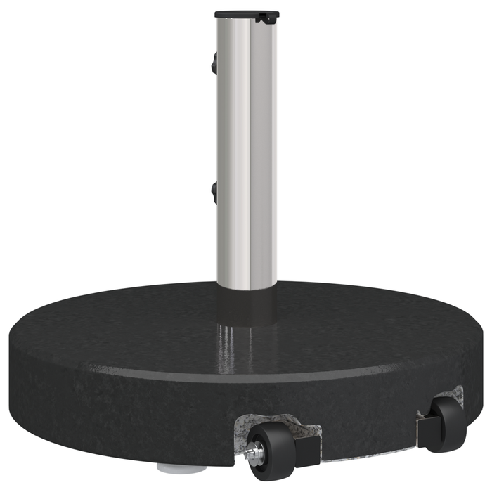 Base per Ombrello con Ruote con Maniglia Nero Granito 29 kg Rotonda