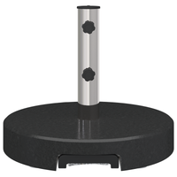 Base per Ombrello con Ruote con Maniglia Nero Granito 29 kg Rotonda