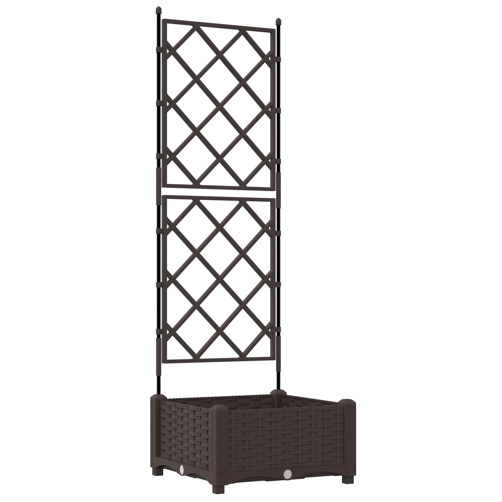 Piantana da Giardino  con Trellis Marrone 40x40x125,5 cm