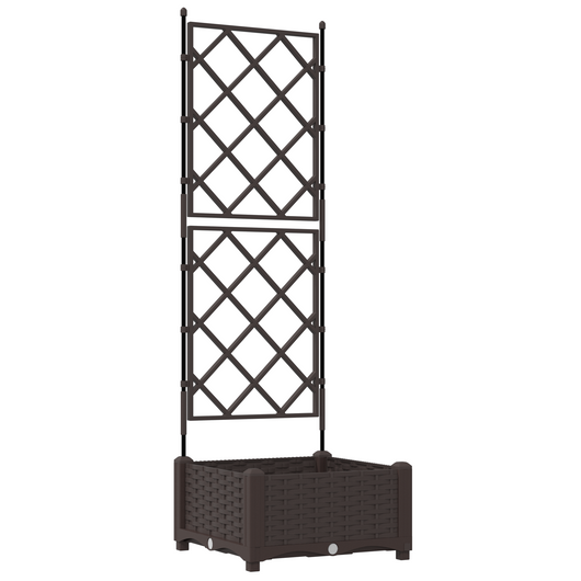 Piantana da Giardino  con Trellis Marrone 40x40x125,5 cm