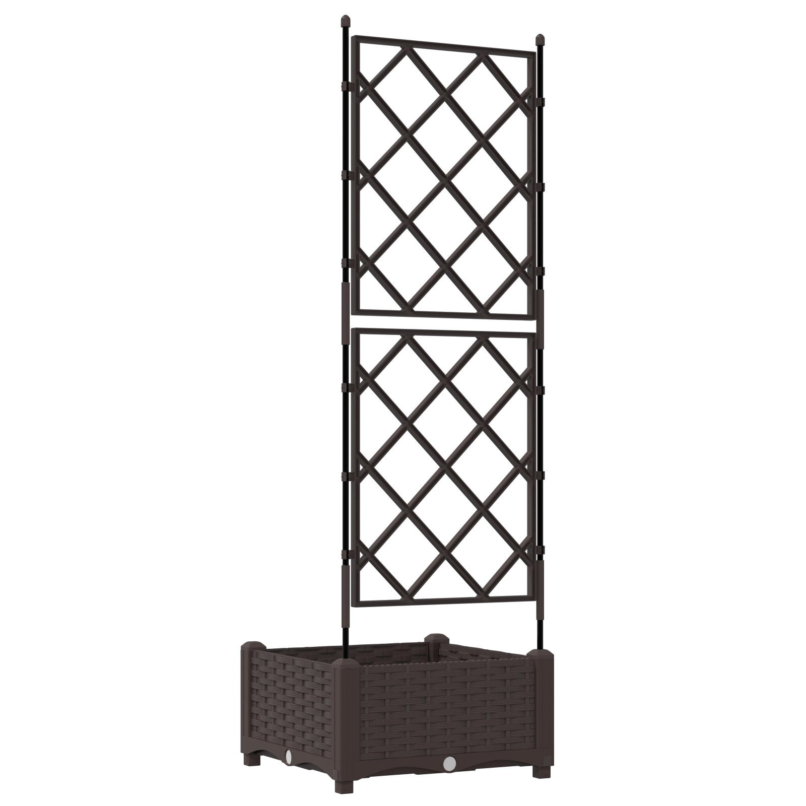 Piantana da Giardino  con Trellis Marrone 40x40x125,5 cm