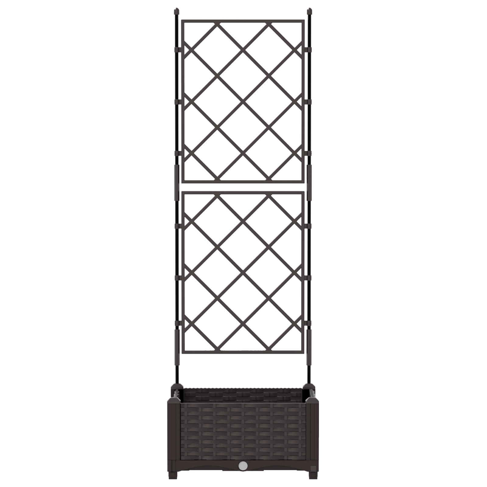 Piantana da Giardino  con Trellis Marrone 40x40x125,5 cm