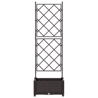 Piantana da Giardino  con Trellis Marrone 40x40x125,5 cm