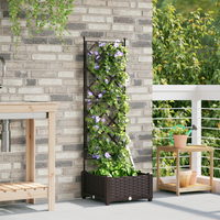 Piantana da Giardino  con Trellis Marrone 40x40x125,5 cm