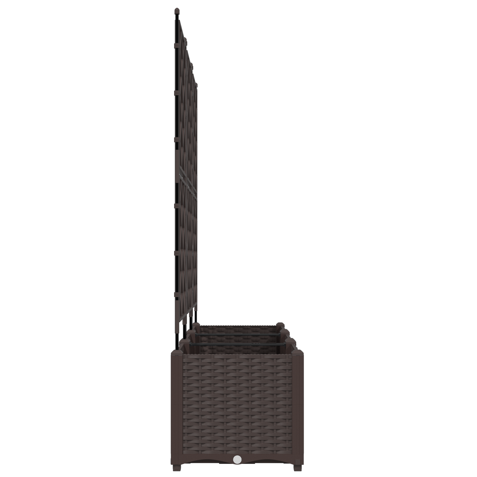 Fioriera da Giardino con Grata 3 pz Marrone 120x40x143 cm