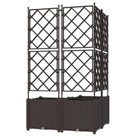 Fioriera da Giardino con Trellis 3 pz Marrone 80x80x143 cm