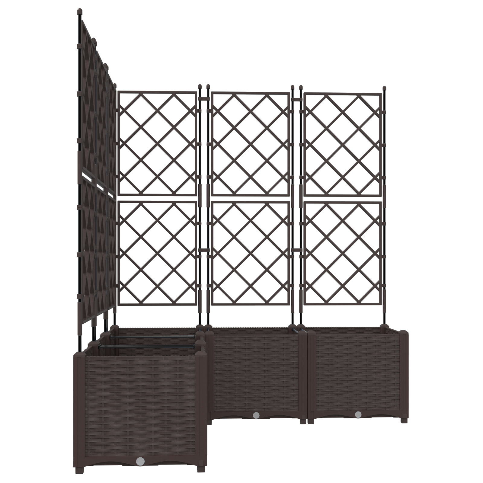 Fioriera da Giardino con Trellis 5 pz Marrone 120x120x143 cm