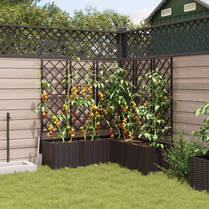 Fioriera da Giardino con Trellis 5 pz Marrone 120x120x143 cm