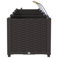 Vasi da Giardino con Sistema di Irrigazione 3 pz Marrone