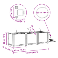 Vasi da Giardino con Sistema di Irrigazione 3 pz Marrone