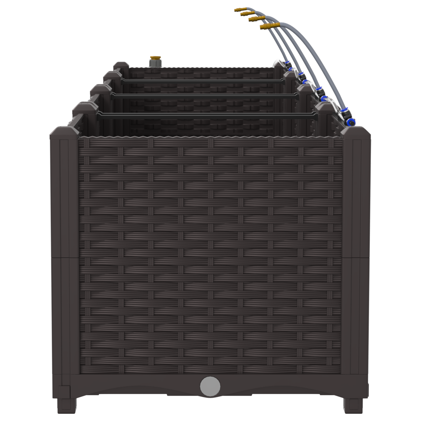 Vasi da Giardino con Sistema di Irrigazione 4 pz Marrone