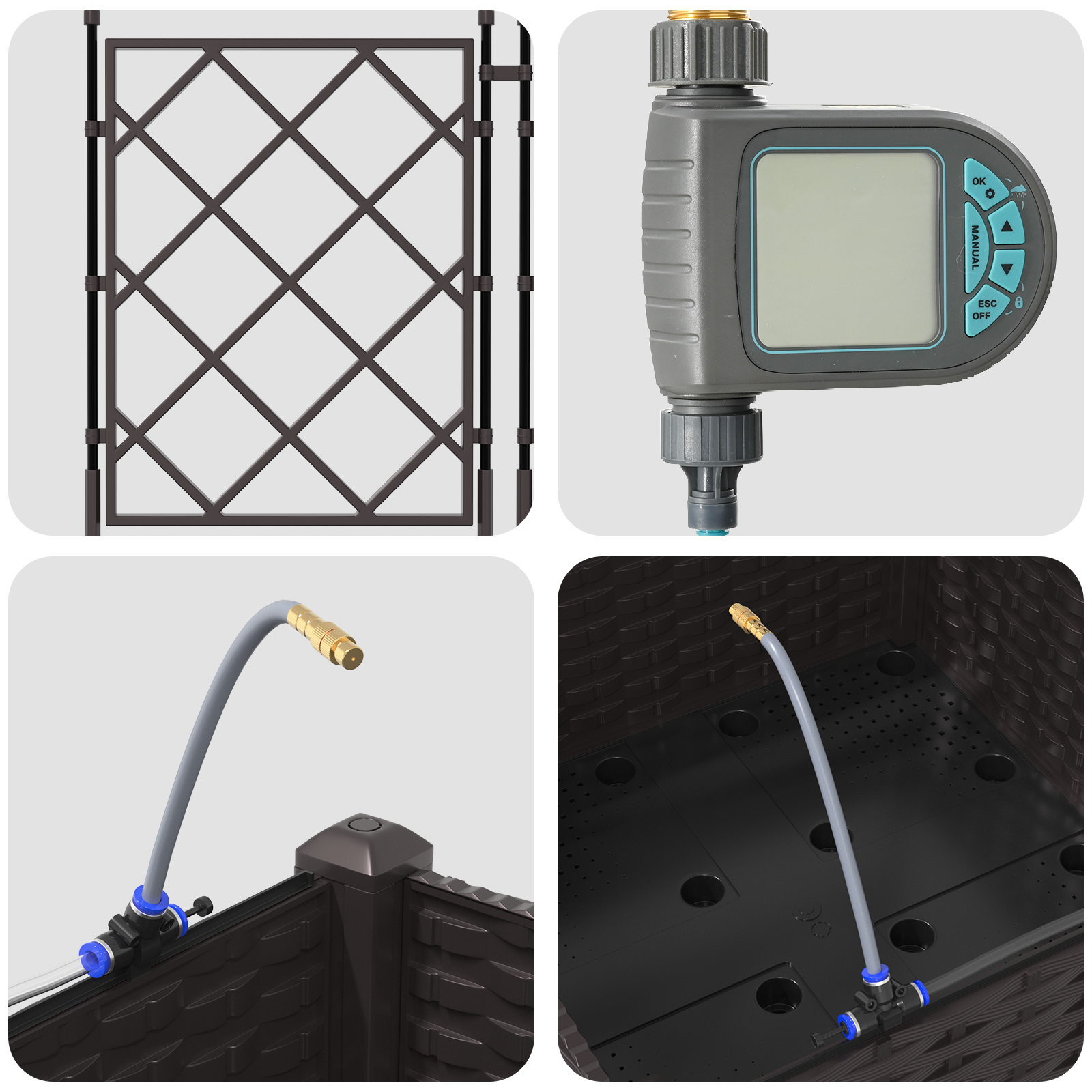 Fioriere da Giardino  con Sistema di Irrigazione Brown