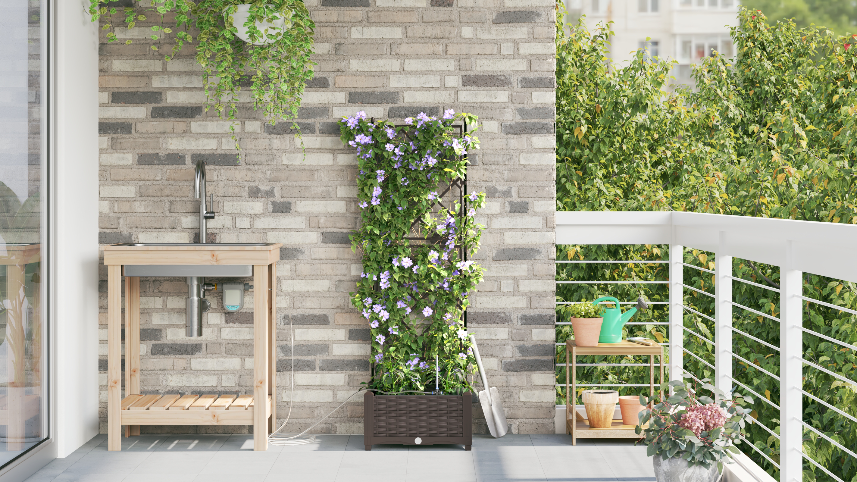 Fioriere da Giardino  con Sistema di Irrigazione Brown