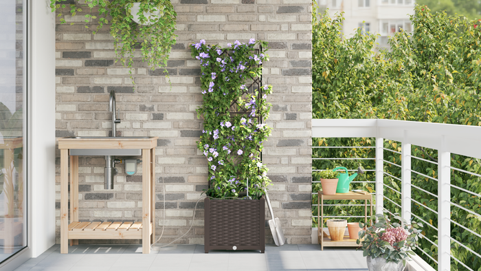 Fioriere da Giardino con Sistema di Irrigazione Brown