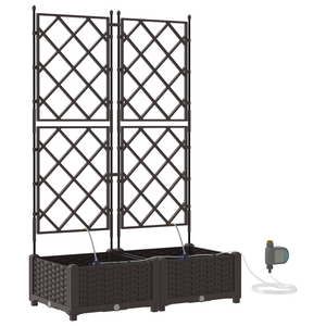 Vasi da Giardino con Sistema di Irrigazione 2 pz Marrone