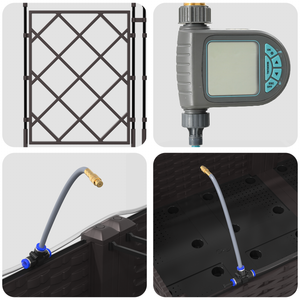 Fioriere da Giardino con Sistema di Irrigazione 3 pz Marrone