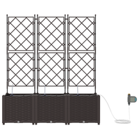pianterreno Jardini con Sistema di Irrigazione 3 pz Marrone
