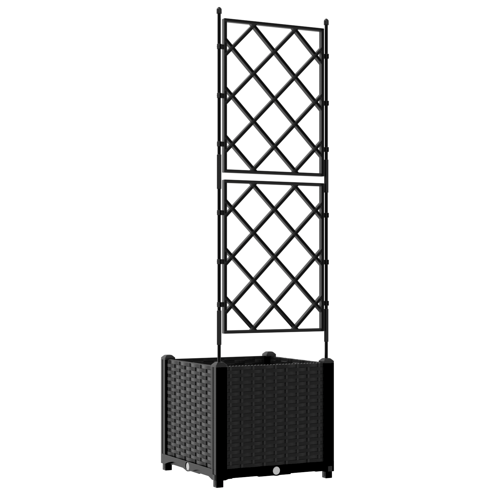Fioriera con Trellis Nera 40x40x143 cm