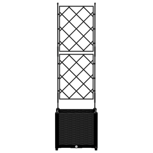 Fioriera con Trellis Nera 40x40x143 cm