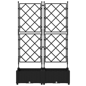 Fioriera da Giardino con Trellis 2 pz Nera 80x40x125.5 cm