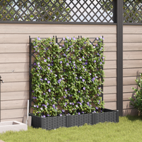 Fioriera con trellis 3 pcs Nera 120x40x125.5 cm