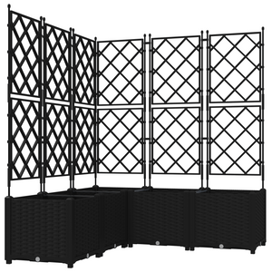 Vaso da Giardino con Trellis 5 pz Nero 120x120x143 cm