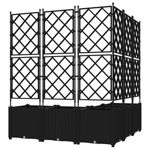 Vaso da Giardino con Trellis 5 pz Nero 120x120x143 cm