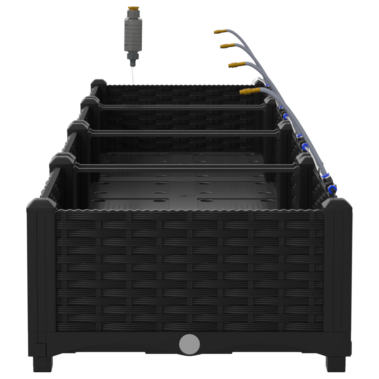 Fioriere da Giardino con Sistema di Irrigazione 4 pz Nero