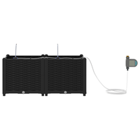 Planters da Giardino  con Sistema di Irrigazione 2 pezzi Nero