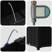 Fioriere da giardino con sistema di irrigazione 3 pz Nero