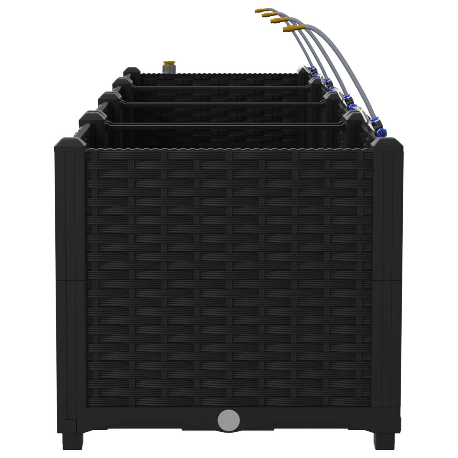 Fioriere da giardino con sistema di irrigazione 3 pz Nero