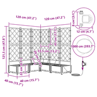 Pianterini da Giardino  con Sistema di Irrigazione 5 pz Nero