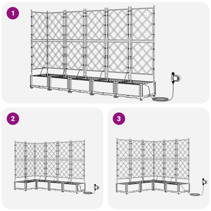 Pianterini da Giardino  con Sistema di Irrigazione 5 pz Nero