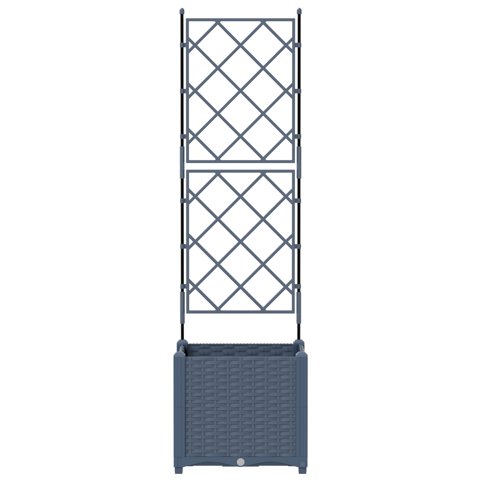 Vaso da Giardino con Trellis Grigio 40x40x143 cm
