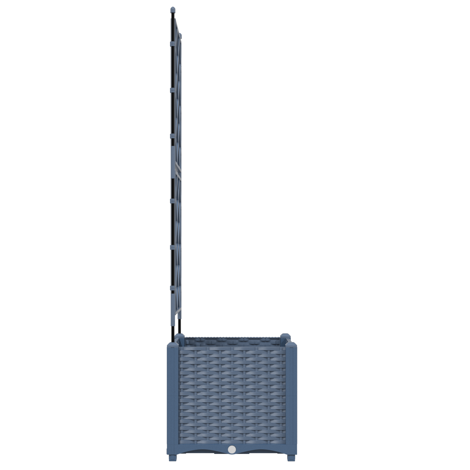 Vaso da Giardino con Trellis Grigio 40x40x143 cm