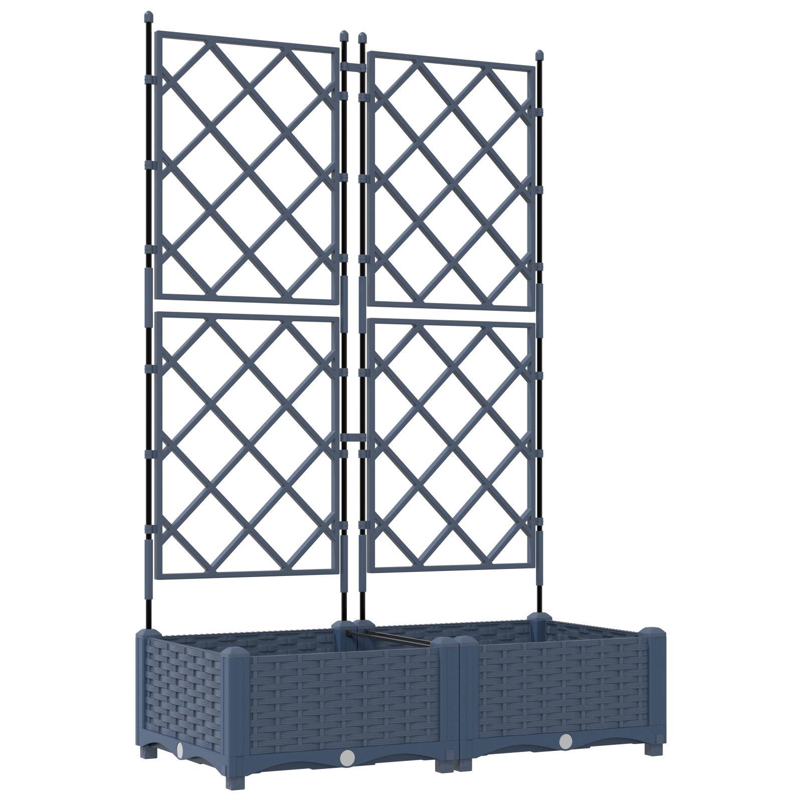 Piantana da giardino con trellis 2 pz Grigio 80x40x125,5 cm