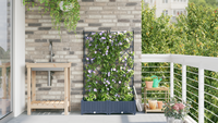 Piantana da giardino con trellis 2 pz Grigio 80x40x125,5 cm