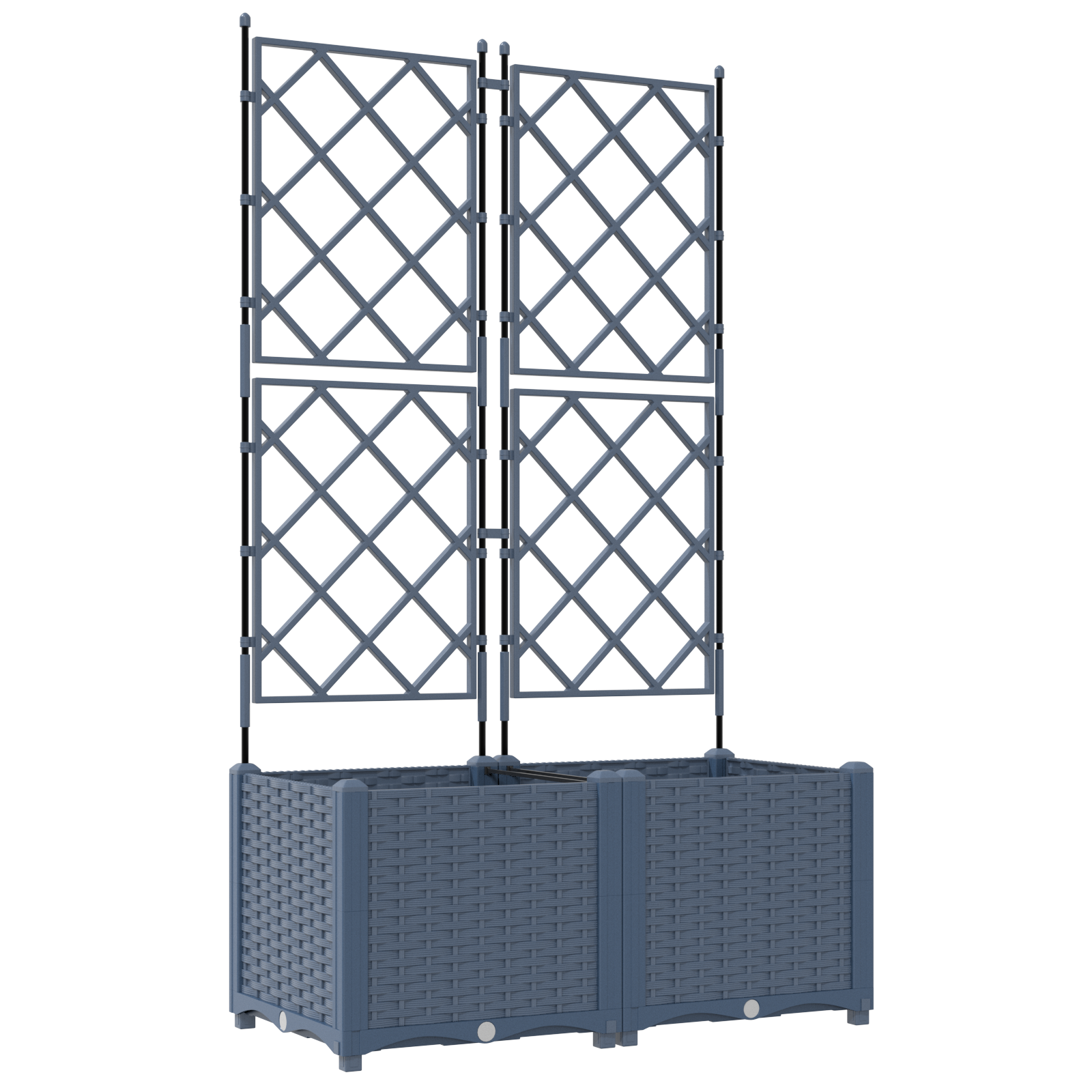 Fioriera da Giardino con Trellis 2 pcs Grigia 80x40x143 cm