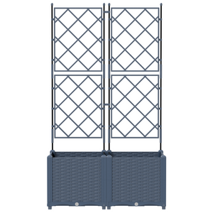 Fioriera da Giardino con Trellis 2 pcs Grigia 80x40x143 cm