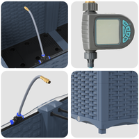 Fioriere da Giardino con Sistema di Irrigazione 3 pcs Grigio