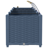 Fioriere da Giardino con Sistema di Irrigazione 3 pcs Grigio