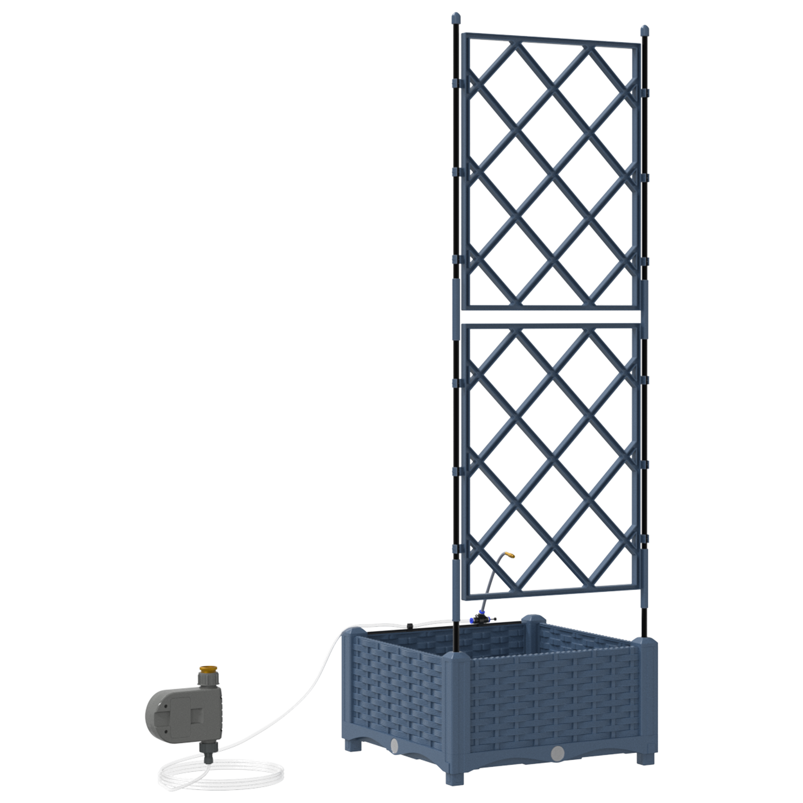 vidaXL Vasi da giardino Grigio 40 x 40 x 126 cm Acciaio