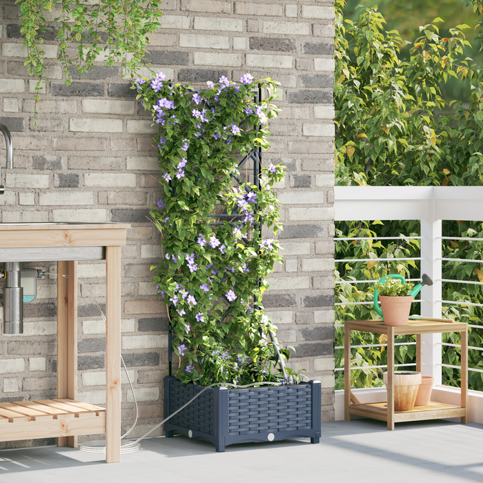 vidaXL Vasi da giardino Grigio 40 x 40 x 126 cm Acciaio