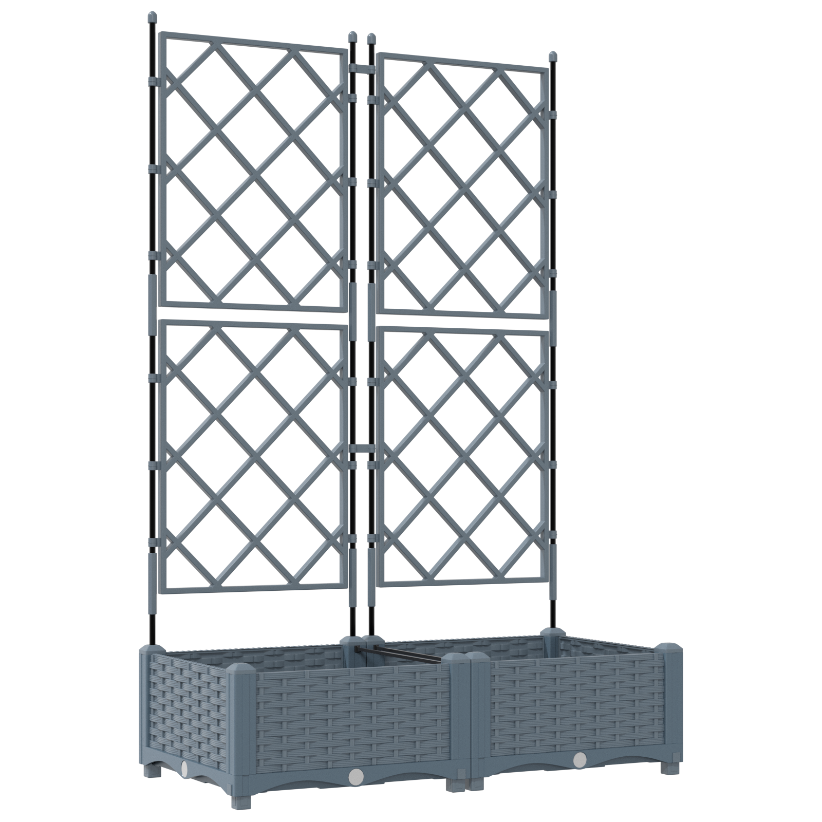 Fioriera con Trellis 2 pz Grigio Chiaro 80x40x125.5 cm