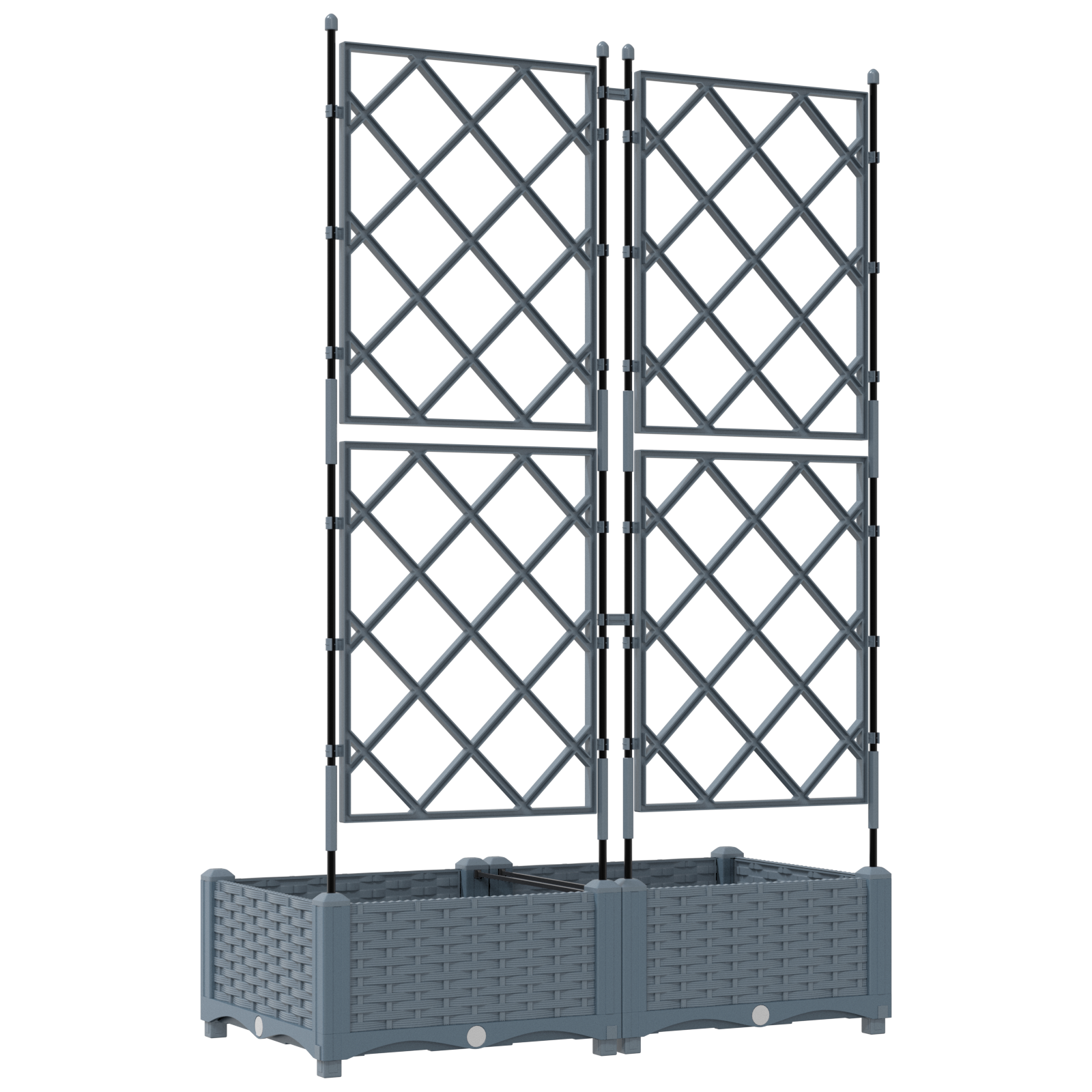 Fioriera con Trellis 2 pz Grigio Chiaro 80x40x125.5 cm