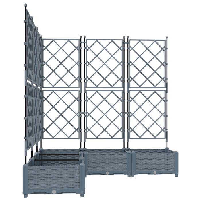 Vaso da Giardino con Trellis 5 pz Grigio Chiaro 120x120x125.5 cm