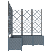 Vaso da Giardino con Trellis 5 pcs Grigio Chiaro 120x120x143 cm