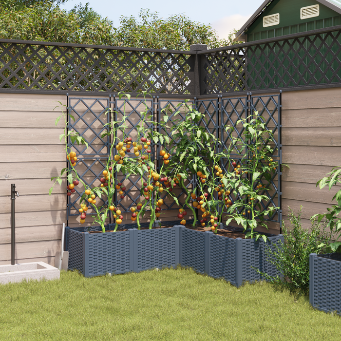 Vaso da Giardino con Trellis 5 pcs Grigio Chiaro 120x120x143 cm