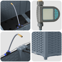 Vasi da Giardino con Sistema di Irrigazione 4 pz Grigio Chiaro